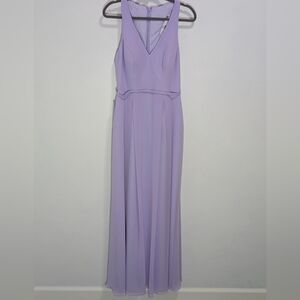 Azazie Mimi Lilac Sleeveless Maxi Dress Size 8 Chiffon Bridesmaid Formal